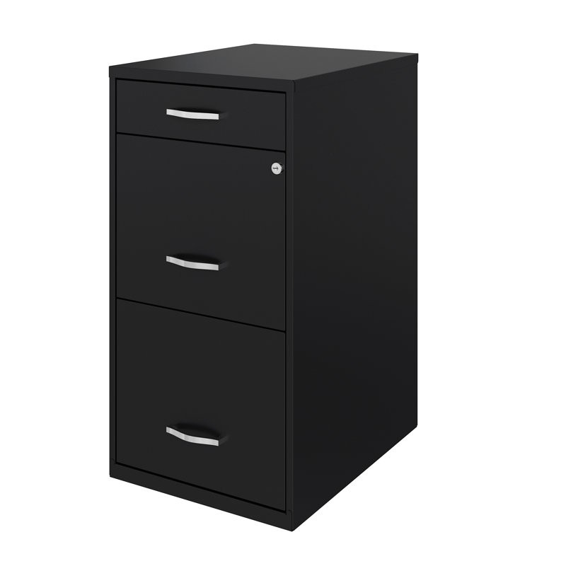 Maegan 3 Drawer Letter Width Vertical Home and Small Office Premiere File Cabinet with Pencil Drawer Inbox Zero Color Black
